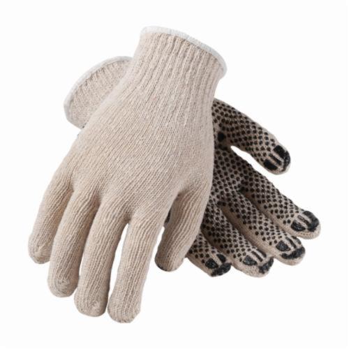 PIP® FingerNails® 36-C330PD Heavy Duty General Purpose Gloves, Coated, PVC Palm, Cotton/Polyester, Black/White, Continuous Knit Wrist Cuff, PVC Coating, Resists: Abrasion and Cut, Cotton/Polyester Lining, Seamless Knit