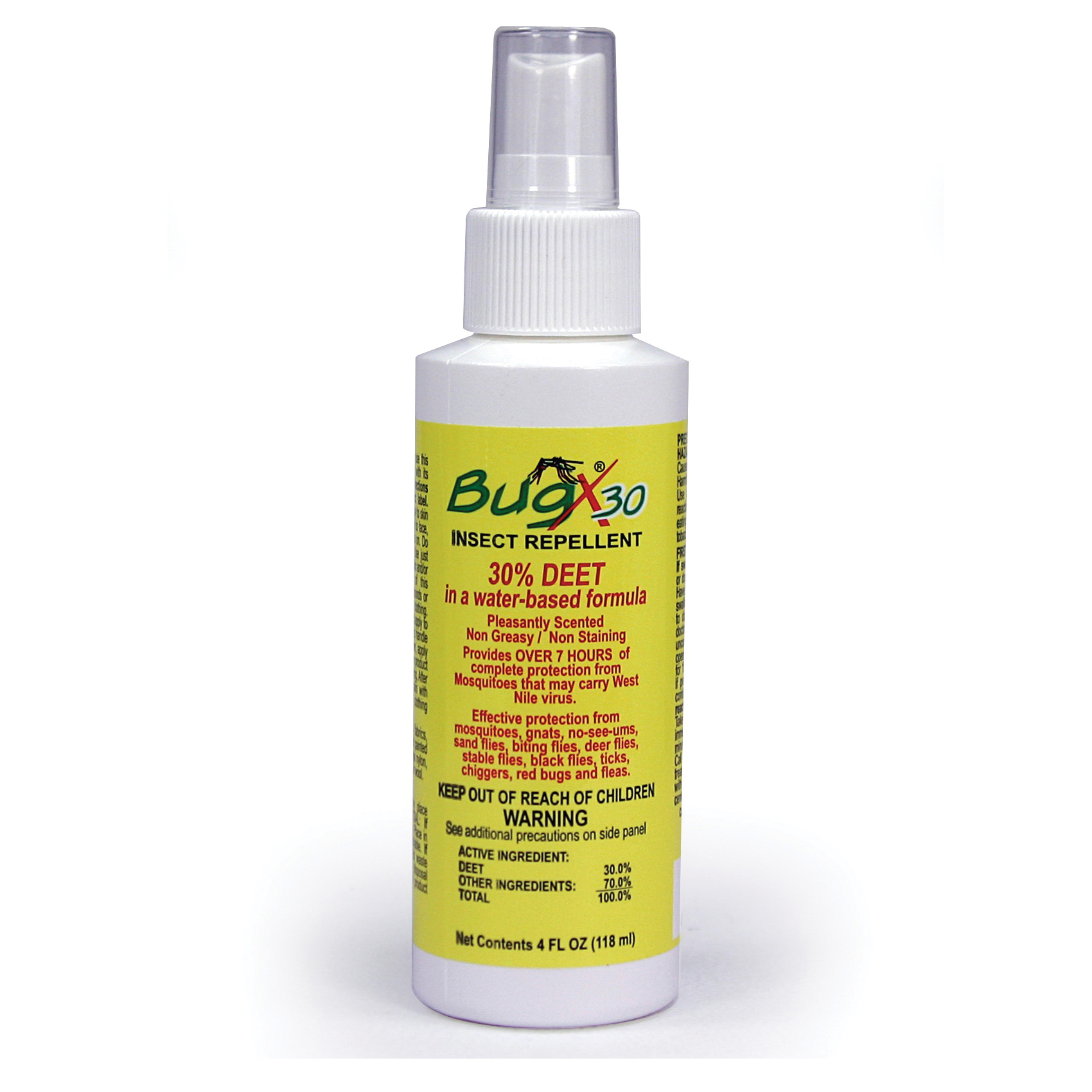 First Aid Only® BugX®30 18-794 DEET Insect Repellent Spray, 4 oz Pump Spray Bottle, Liquid Form, White