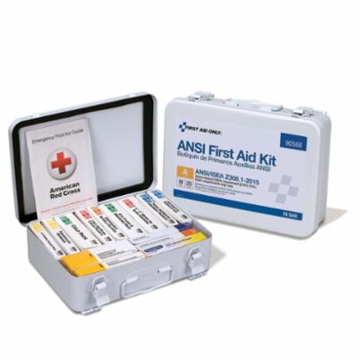 First Aid Only® 90568 Portable Weatherproof First Aid Kit, Wall Mount, 82 Components, Metal/Steel Case