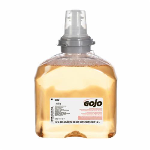 GOJO® 5362-02 TFX™ Premium Antibacterial Handwash, 1200 mL Nominal, Dispenser Refill Package, Foam Form, Fresh Fruit Odor/Scent, Amber/Brown/Clear