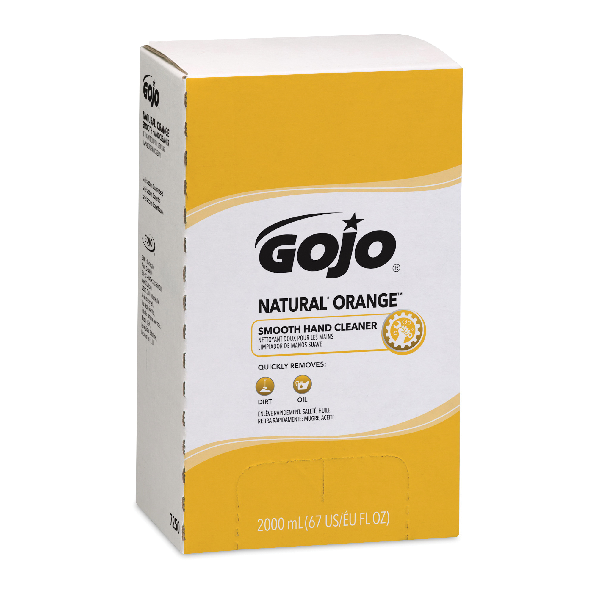 GOJO® 7250-04 NATURAL ORANGE™ PRO™ TDX™ Smooth Hand Cleaner, 2000 mL Nominal, Dispenser Refill Package, Lotion Form, Citrus Odor/Scent, Orange