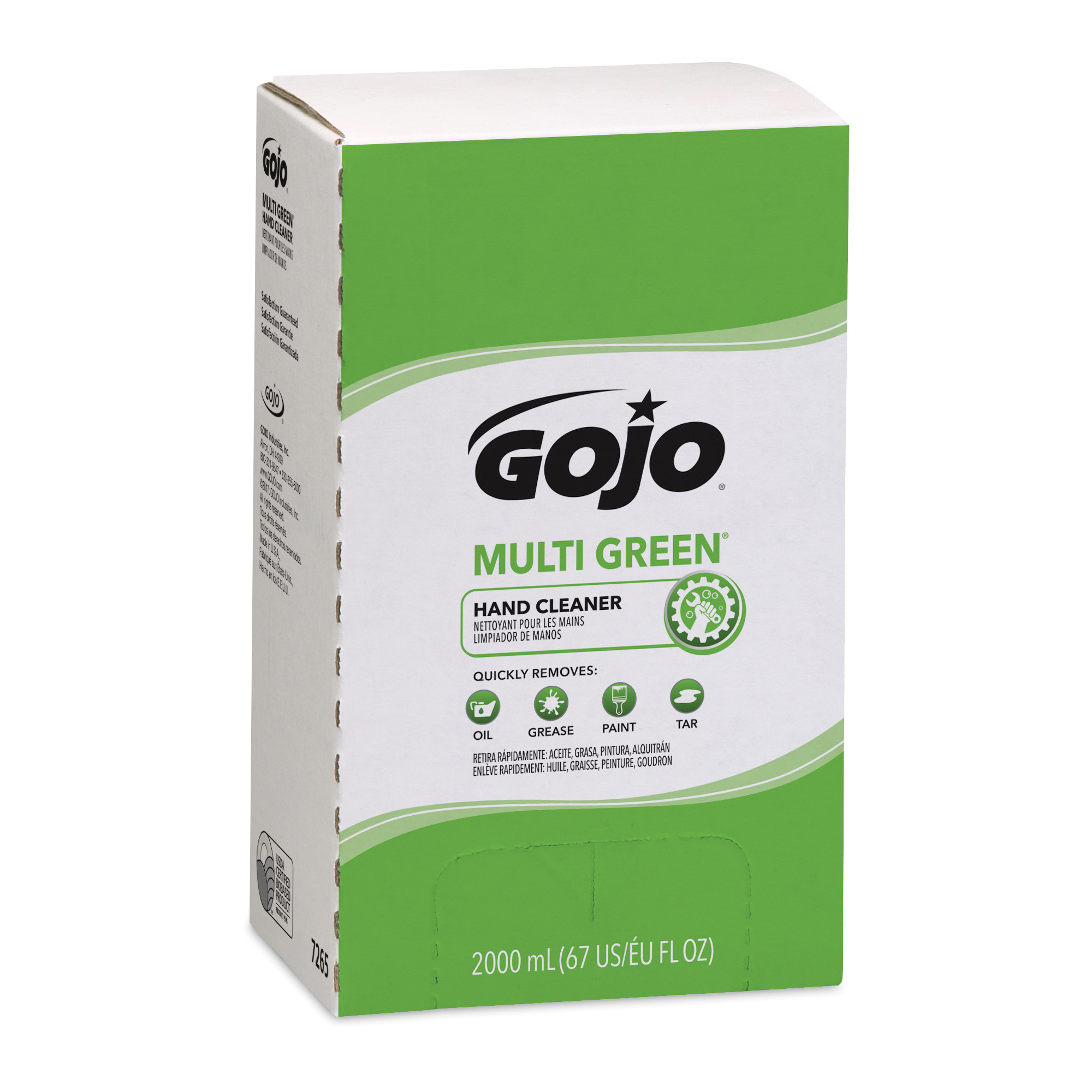 GOJO® 7265-04 MULTI GREEN® PRO™ TDX™ Multi-Purpose Hand Cleaner, 2000 mL Nominal, Refill Package, Liquid Form, Citrus Odor/Scent, Green