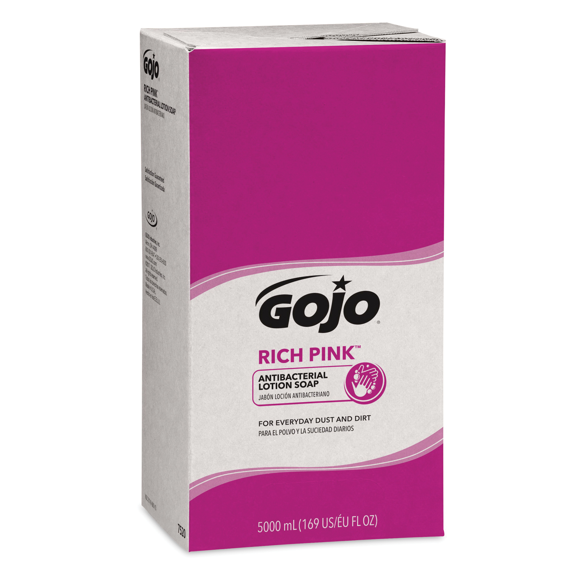 GOJO® 7520-02 RICH PINK™ PRO™ TDX™ Antibacterial Lotion Soap, 5000 mL Nominal, Cartridge Package, Liquid Form, Floral Odor/Scent, Pink