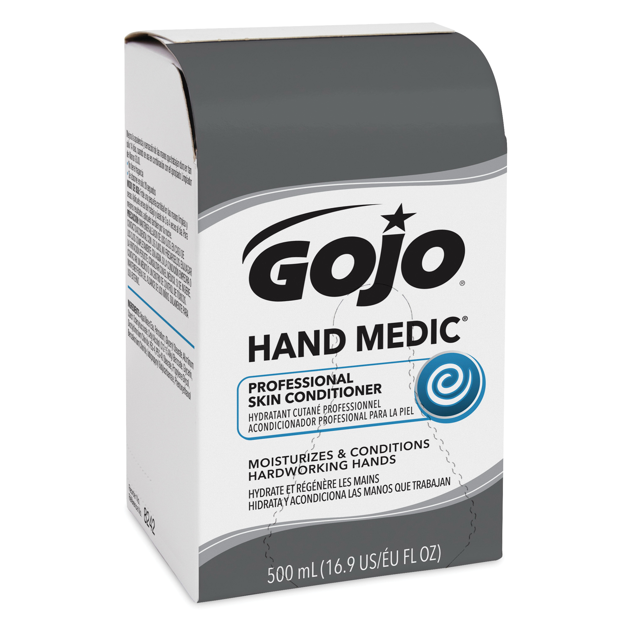 GOJO® 8242-06 Professional Skin Conditioner, 500 mL Nominal, Bag-in-Box Package, Liquid Form, Unscented Odor/Scent, Opaque/White