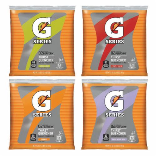 GATORADE INSTANT SPORTS DRINK MIX, 21 OZ, 2.5 GAL YIELD, POWDER FORM, Flavors include FRUIT PUNCH/LEMON LIME/ORANGE/FROSTED RIPTIDE RUSH