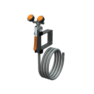 Guardian G5026 Wall Mounted Eyewash/Drench Hose Unit, 8 ft L Hose, Squeeze Valve, 3.2 gpm, PVC Hose, Specifications Met: ANSI Z358.1-2014