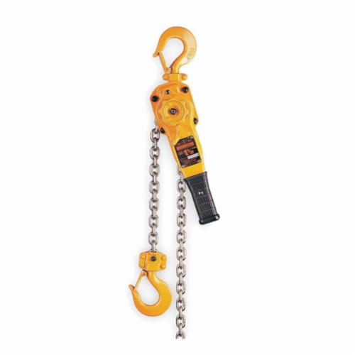 HARRINGTON LB008-10 Lever Chain Hoist, 0.75 ton Load, 10 ft H Lifting, 54 lb Rated, 11 ft L Chain, 7/8 in Hook Opening