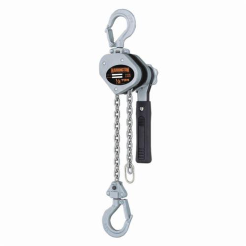HARRINGTON LX003-10 Mini Lever Chain Hoist, 0.25 ton Load, 10 ft H Lifting, 40 lb Rated, 11 ft L Chain, 51/64 in Hook Opening