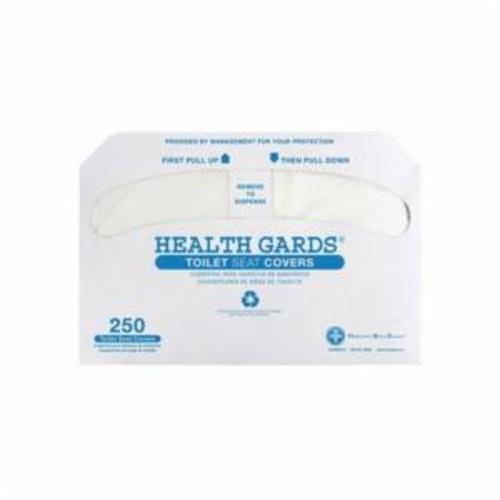 Health Gards® HG-5000 Half Fold Toilet Seat Cover, 14-1/4 in W x 16-1/2 in D, Paper, White