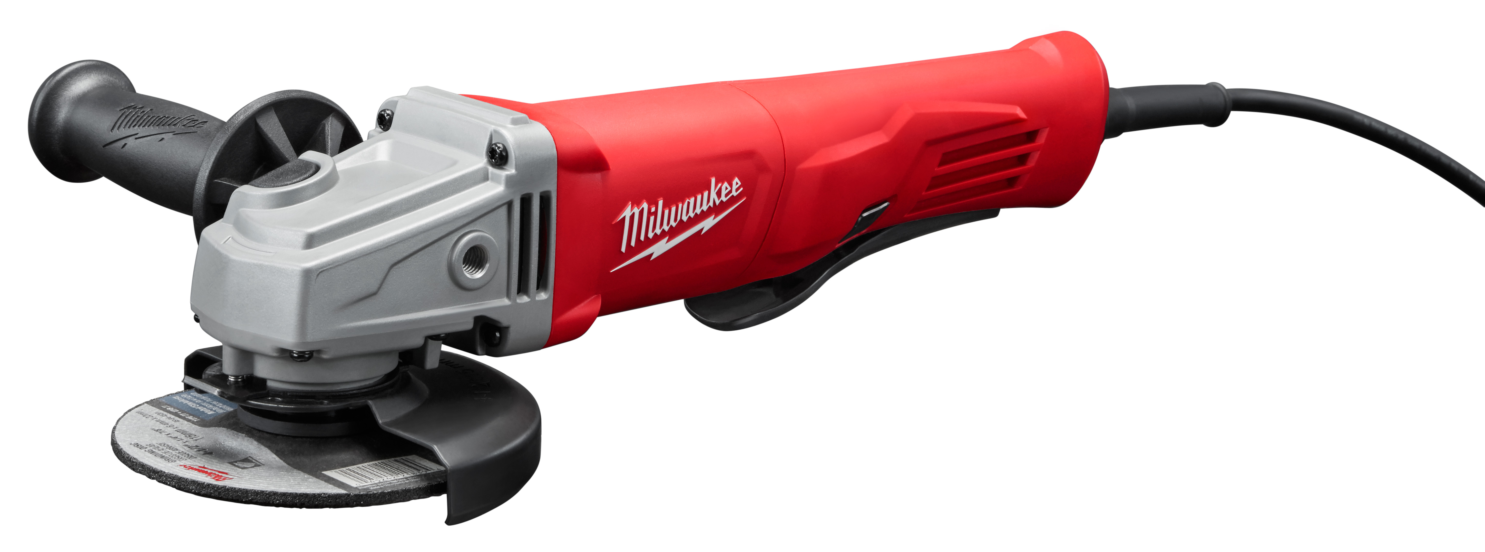 Milwaukee® 6142-31 No-Lock Corded Small Angle Grinder, 4-1/2 in Dia Wheel, 5/8-11 Arbor/Shank, 120 VAC, Black/Gray/Red