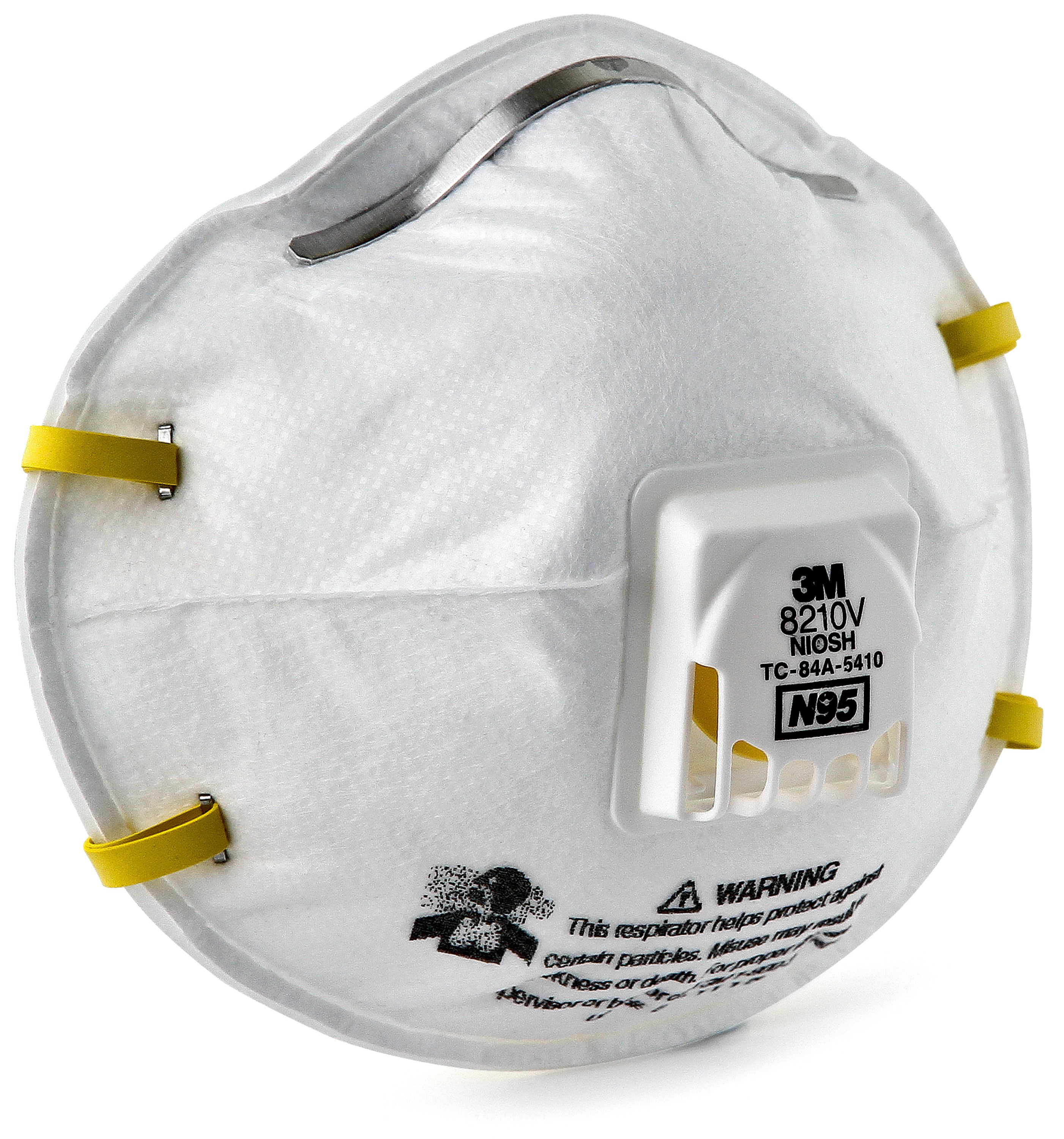 3M™ 8210V Cup Style Standard Disposable Particulate Respirator, Resists: Non-Oil Based Particles