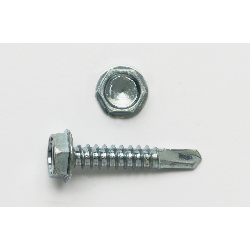 Peco 10X2HTJ Type 3 Self-Drilling Screw, #10-16, 2 in OAL, Hex Washer Head, Hex/Slotted Drive, Zinc