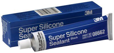 3M™ 8662 Super Silicone Sealant, 3 oz Tube, Black, Silicone Base
