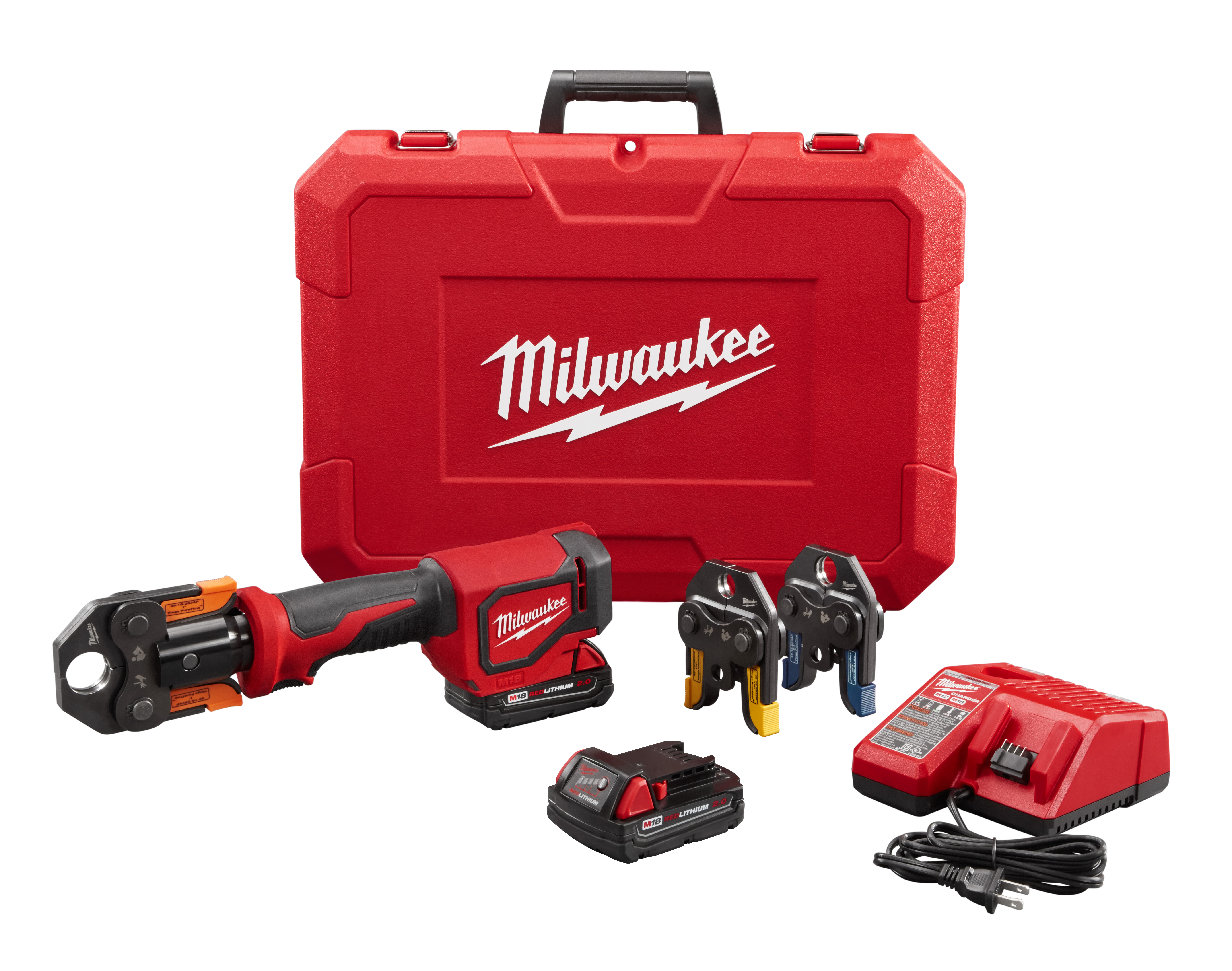 Milwaukee® 2674-22P Press Tool Kit, Up to 1 in Crimping, 18 VDC, M12™ REDLITHIUM™ Lithium‑Ion Battery, 13-1/2 in OAL