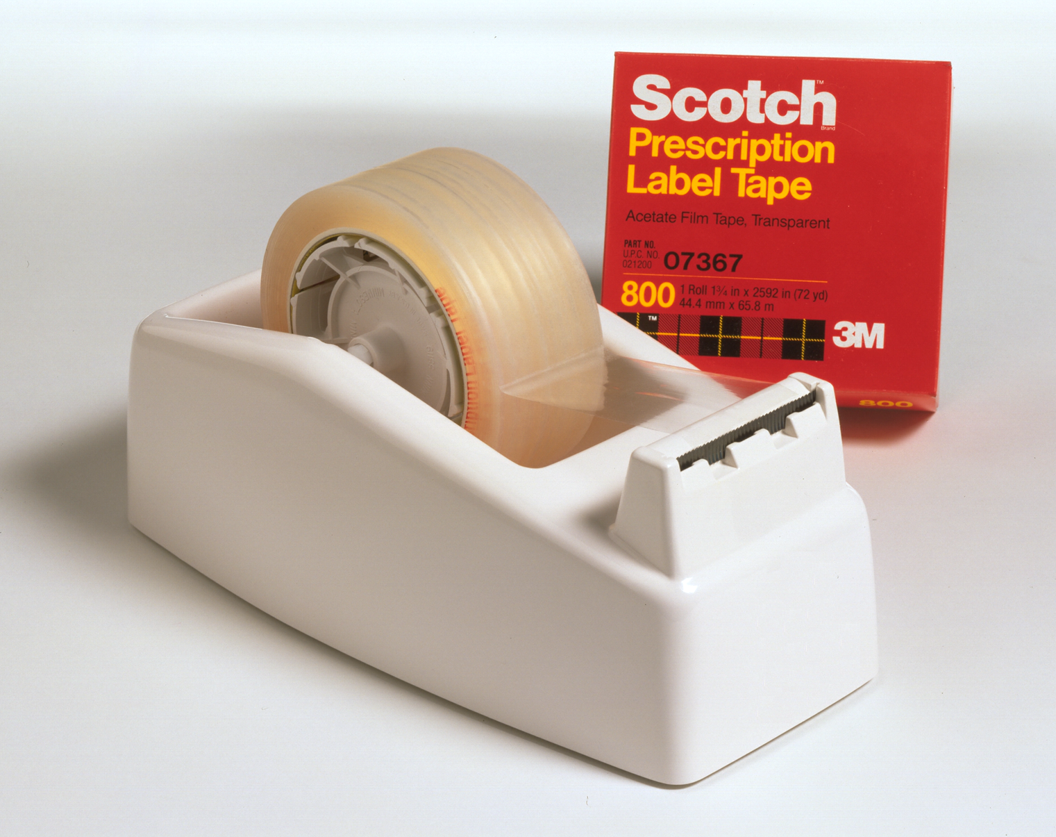 3M™ 800-Clear-1"x72yd Prescription Label Tape, 72 yd L x 1 in W, 2.5 mil THK, Acrylic Adhesive, Acetate Backing, Clear