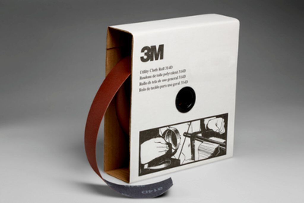 3M™ 19823 314D Lightweight Utility Closed Coated Abrasive Roll, 50 yd L x 2 in W, 80 Grit, Medium Grade, Aluminum Oxide Abrasive, Cloth Backing