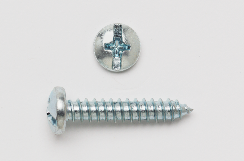 Peco 10X2PHCTSZJ Tapping Screw, #10, 2 in OAL, Pan Head, Steel, Phillips®/Slotted Drive, Zinc Plated