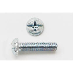Peco 14X112RHCMSZJ Machine Screw, 1/4-20, 1-1/2 in OAL, Steel, Round Head, Zinc Plated, Phillips®/Slotted Drive
