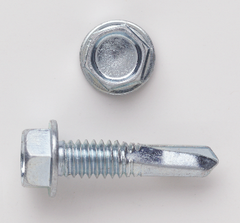 Peco 1224X2HTJ Self Drilling Screw, #12-24, 2 in OAL, Hex Washer Head, Steel, Zinc Plated