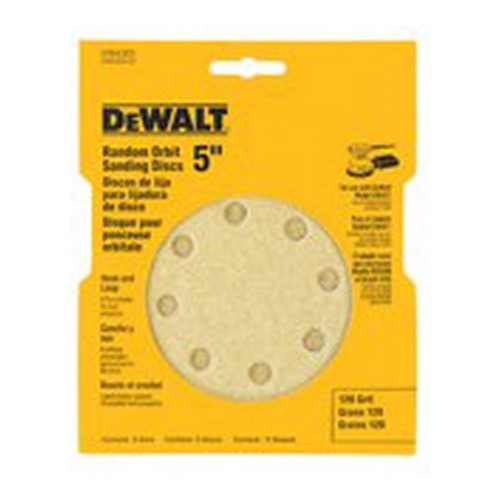 DeWALT® DW4306 Coated Abrasive Hook and Loop Disc, 5 in Dia, 220 Grit, Very Fine Grade, Aluminum Oxide Abrasive, Paper Backing