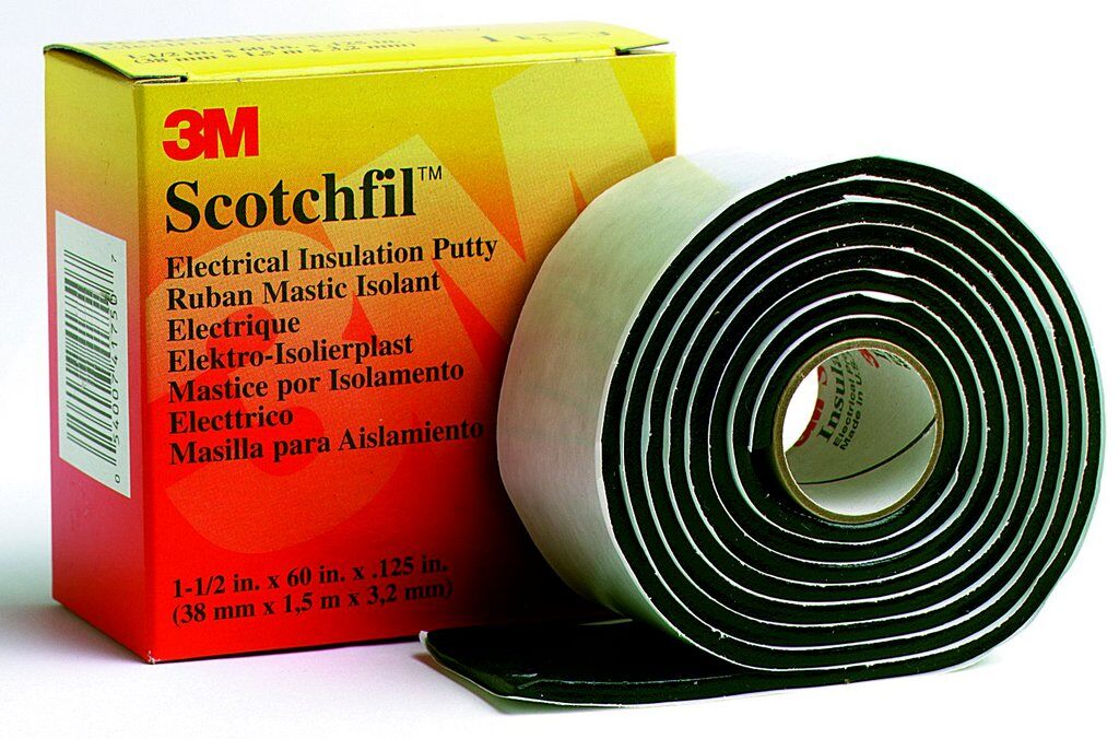 3M™ Scotchfil™ SCOTCHFIL-PUTTY Electrical Tape, 60 in L x 1-1/2 in W, 125 mil THK, Mastic Adhesive, Putty Backing