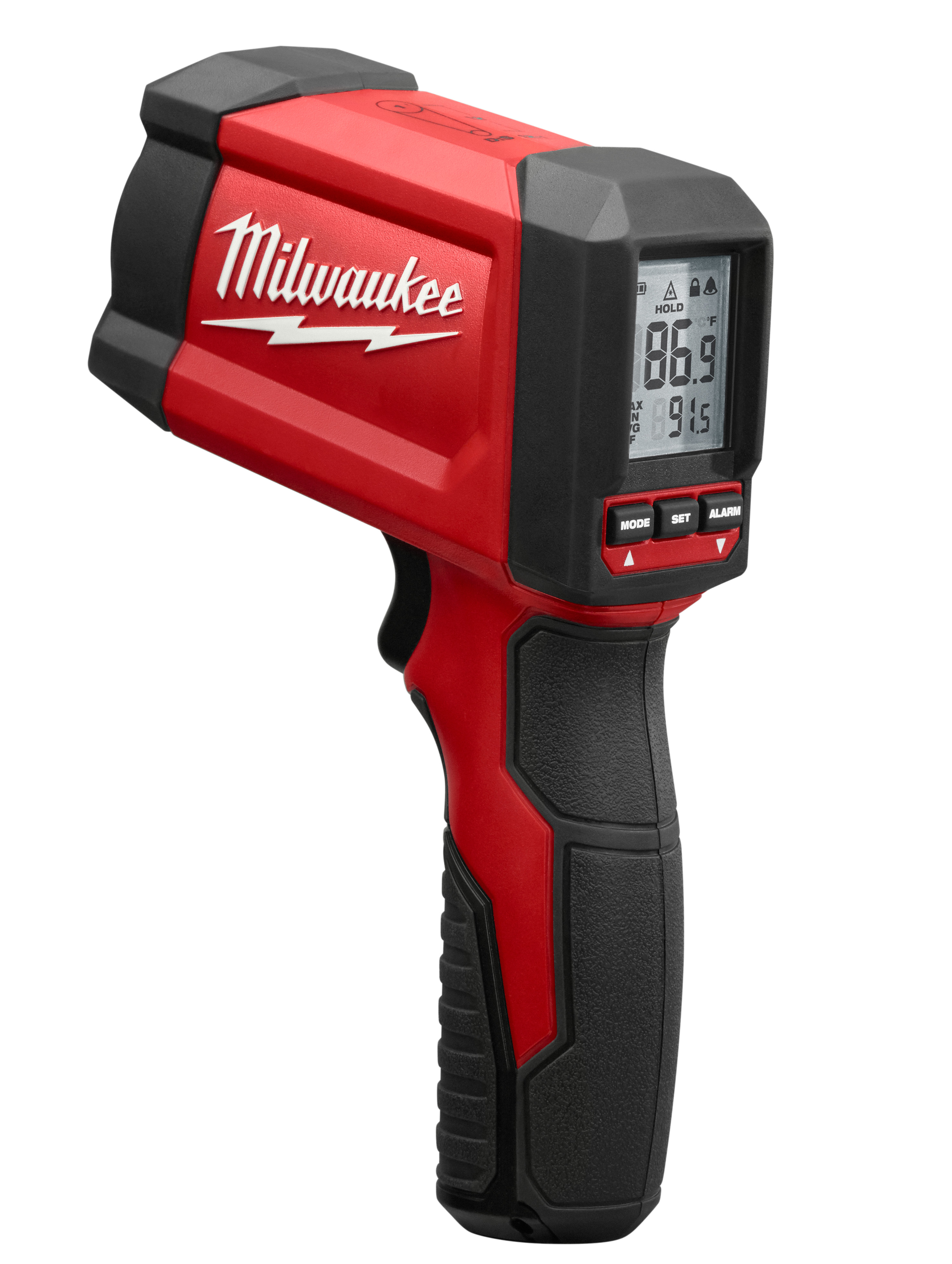 Milwaukee® 2268-20 Infrared Thermometer, -22 to 1472 deg F, +/-1.8 % Accuracy, 12:1 Focus Spot, 0.96 Fixed, 9 VDC Alkaline Battery