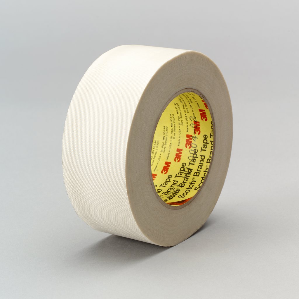 3M™ 361 Glass Cloth Tape, 60 yd L x 1 in W, 6.4 mil THK, Silicon Adhesive, Glass Cloth Backing, White