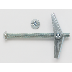 Peco 5431J Toggle Bolt, 3/8 in Screw, 3 in OAL, Carbon Steel, Round Head, 7/8 in Drill