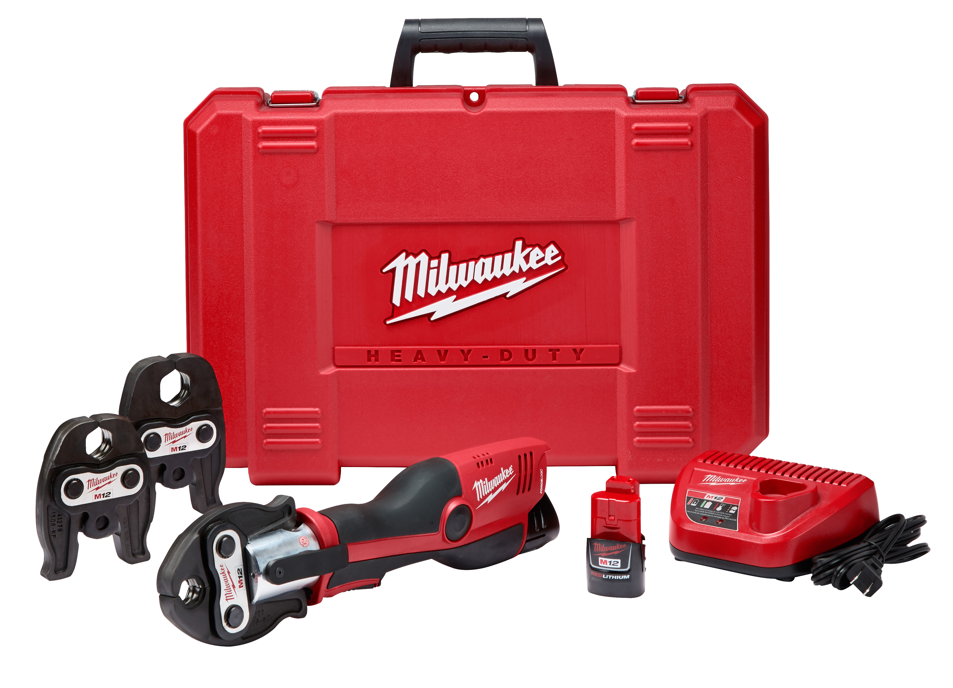 Milwaukee® M18™ 2473-22 Press Tool Kit, 1/2 to 1 in Copper Capacity, 5400 lb, 12 VDC, M12™ REDLITHIUM™ Battery