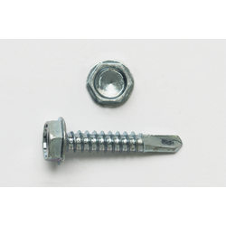 Peco 14X114HTJ Self Drilling Screw, #14, 1-1/4 in OAL, Hex Washer Head, Steel, Zinc Plated