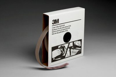 3M™ 05005 211K Lightweight Utility Closed Coated Abrasive Roll, 50 yd L x 1 in W, 220 Grit, Very Fine Grade, Aluminum Oxide Abrasive, Cloth Backing