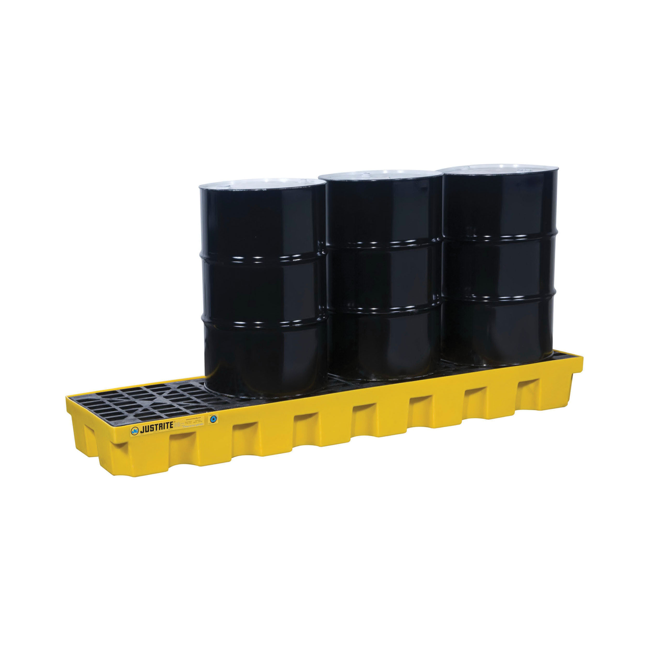 Justrite® 28632 EcoPolyBlend™ Spill Control Pallet With Drain, 4 Drums