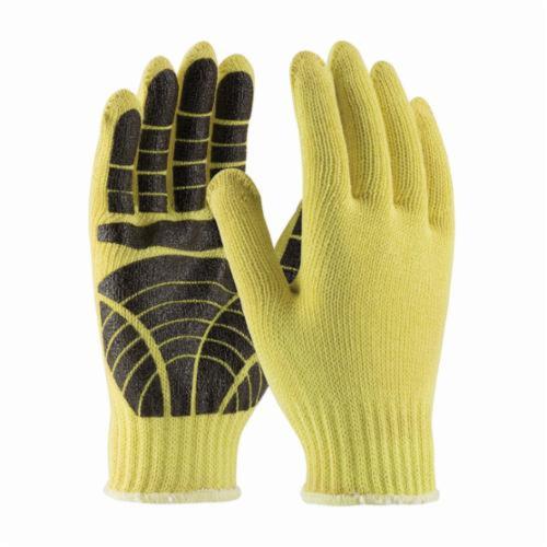 PIP® Kut-Gard® 08-K300PS Medium Weight Unisex Cut Resistant Gloves, PVC Tiger Paw Coating, DuPont™ Kevlar® Fiber, Elastic Knit Wrist Cuff, Resists: Abrasion and Cut, ANSI Cut-Resistance Level: A2