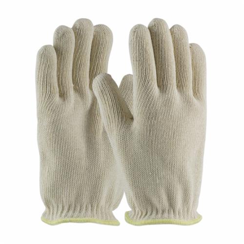 PIP® Kut-Gard® 43-500 Double Layer Hot Mill Gloves, Cotton, White/Yellow, Unlined, Slip-On/Open Cuff, Uncoated Coating, 10 in L