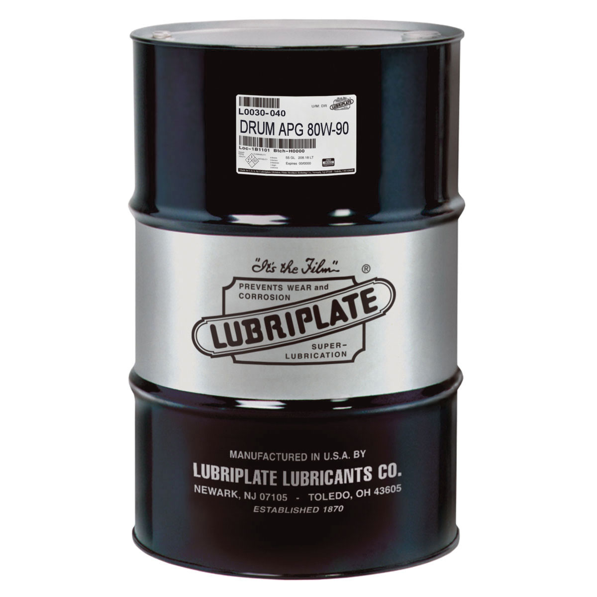 Lubriplate® L0030-040 APG-80W-90 Extreme Pressure Heavy Duty Gear Oil, 415 lb Drum, Additive Odor/Scent, Liquid Form, ISO 150 Grade, Amber