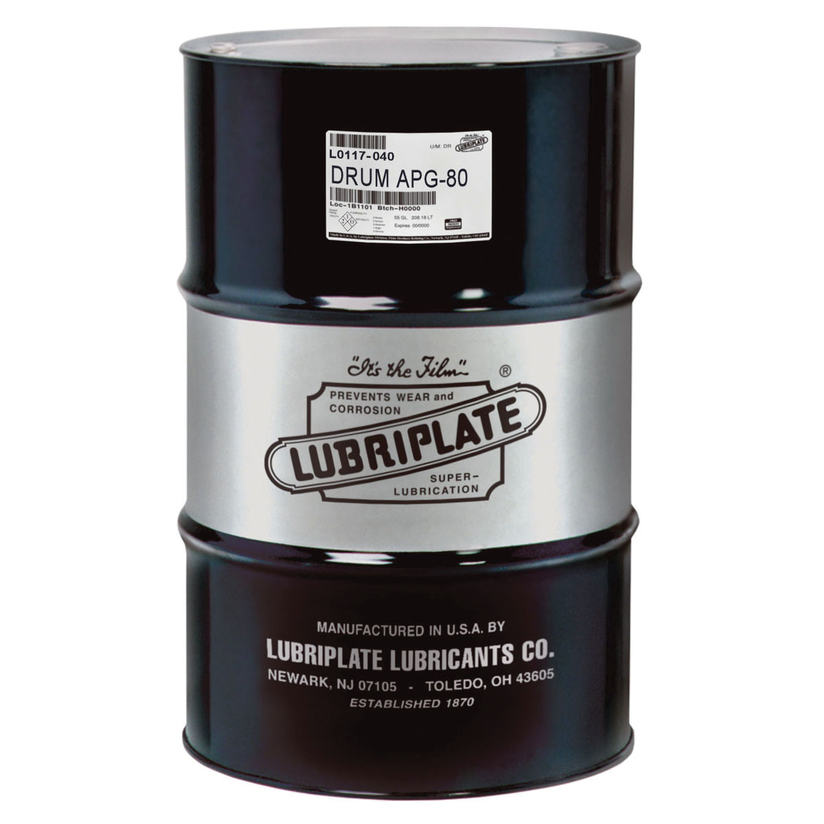 Lubriplate® L0117-040 APG-80 Petroleum Based Gear Oil, 415 lb Drum, Additive Odor/Scent, Liquid Form, ISO 68/SAE 80W-80 Grade, Amber