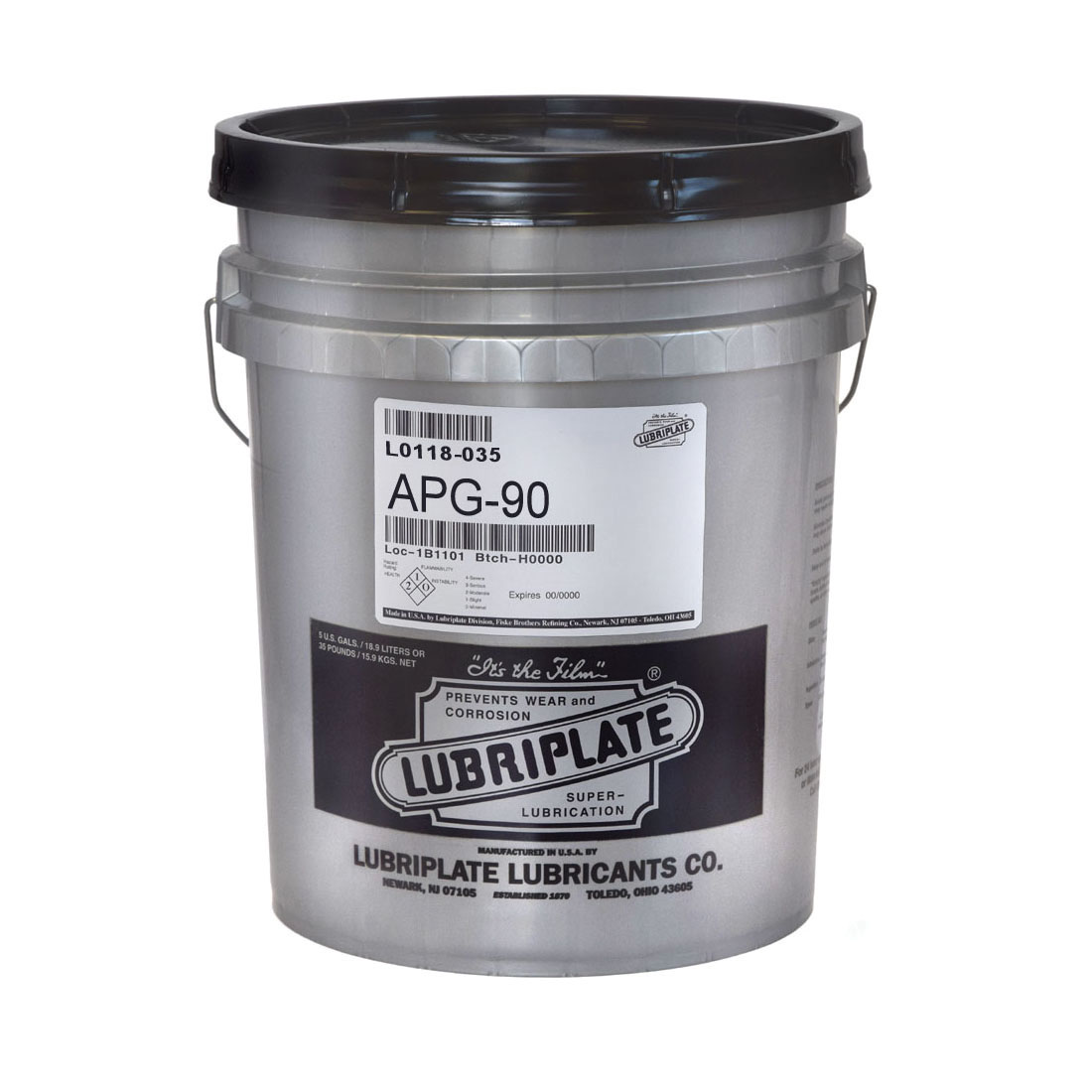 Lubriplate® L0118-035 APG-90 Petroleum Based Gear Oil, 35 lb Pail, Additive Odor/Scent, Liquid Form, ISO 150/220/SAE 85W-90 Grade, Amber