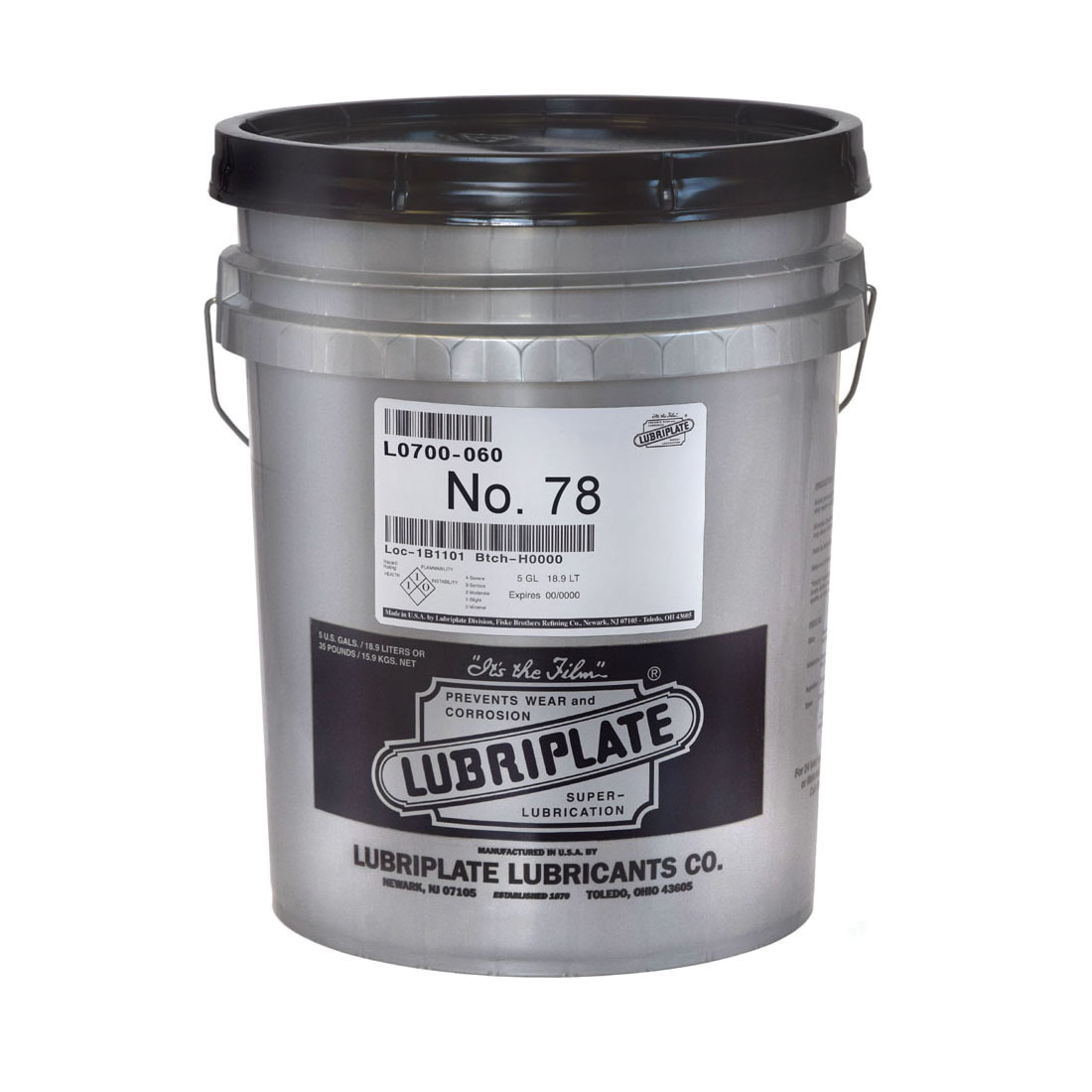 Lubriplate® L0700-060 NO 78 Machine Oil, 5 gal Pail, Mineral Oil Odor/Scent, Liquid Form, Amber