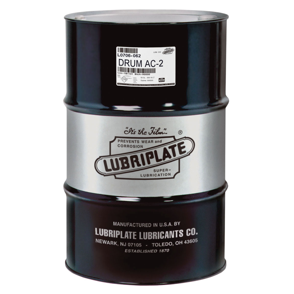 Lubriplate® L0706-062 AC-2 Anti-Wear Petroleum Based Air Compressor Oil, 55 gal Drum, Mineral Oil Odor/Scent, Liquid Form, Amber