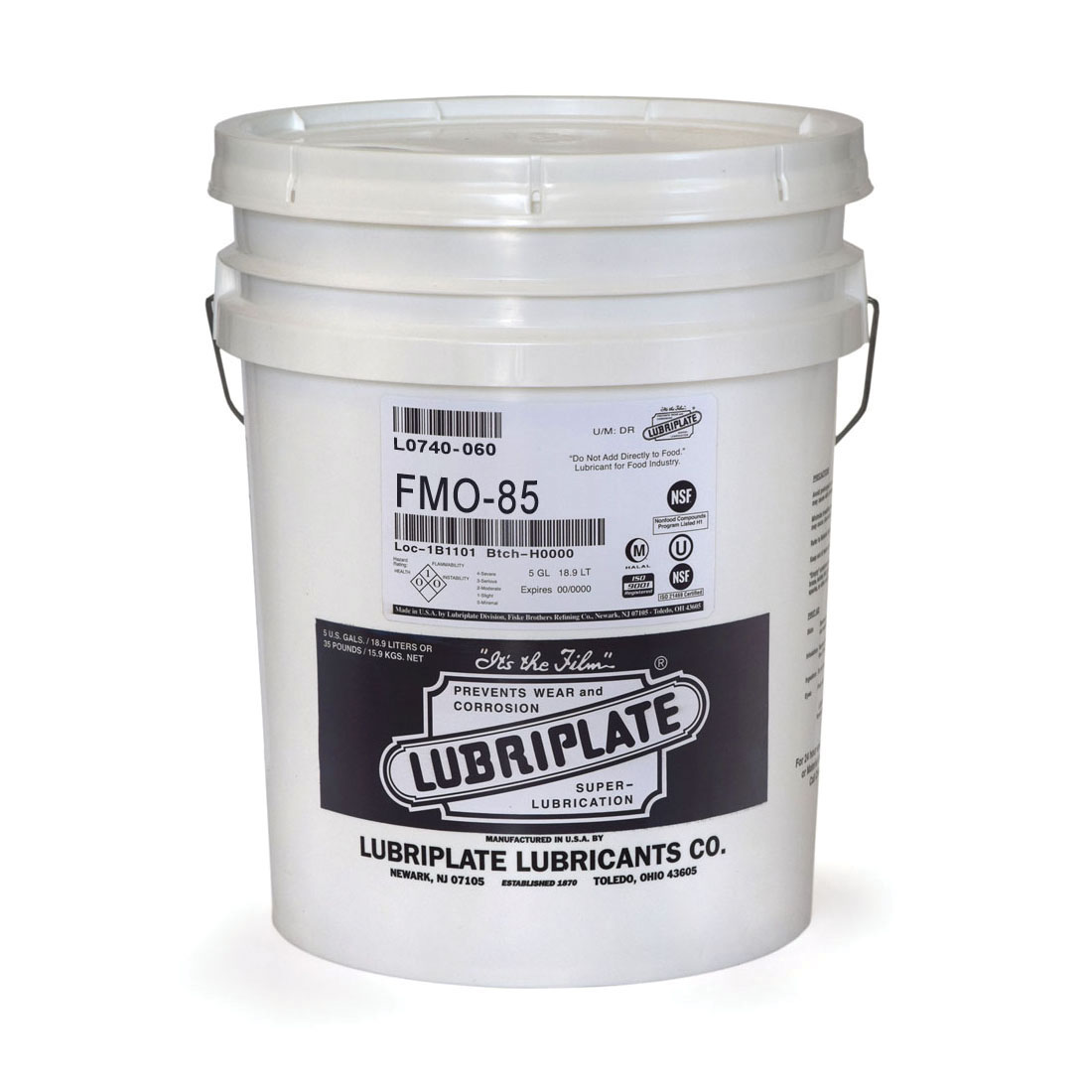 Lubriplate® L0740-060 FMO-85 Multi-Purpose Machine Oil, 5 gal Pail, Mineral Oil Odor/Scent, Liquid Form, Water White