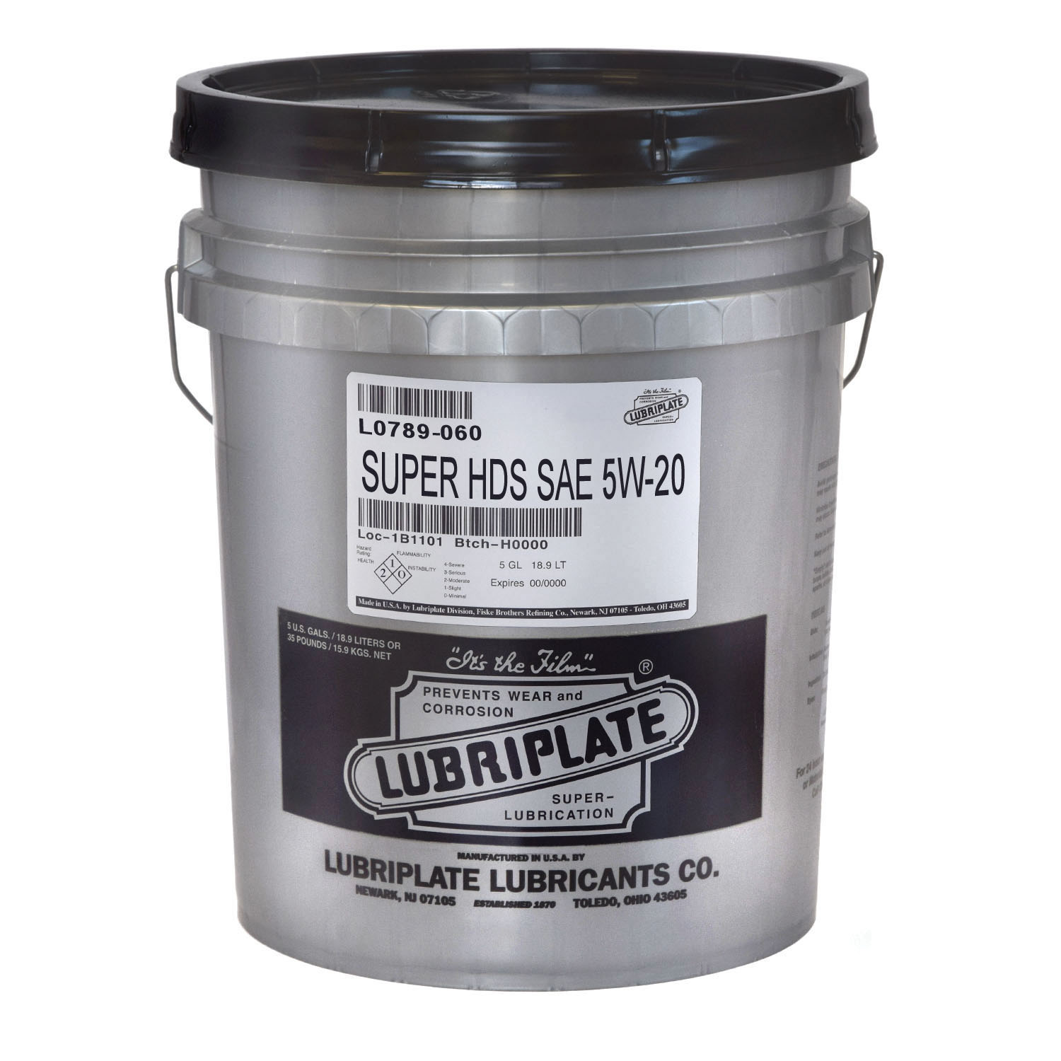 Lubriplate® L0789-060 Super HDS Heavy Duty Motor Oil, 5 gal Pail, Mineral Oil Odor/Scent, Liquid Form, Amber