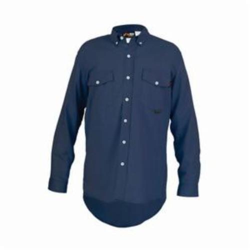 MCR Safety S1NX3 Max Comfort™ S1N Flame Resistant Work Shirt, 3XL/Regular, Navy Blue, 88% Cotton/12% Nylon, 38 in L