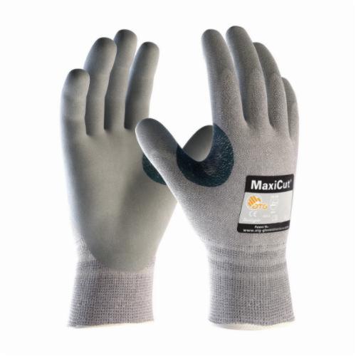 PIP® MaxiCut® 19-D470 Unisex Cut Resistant Gloves, MicroFoam/Nitrile Coating, Dyneema®/Nylon, Continuous Knit Wrist Cuff, Resists: Abrasion, Chemical, Cut, Puncture and Tear, ANSI Cut-Resistance Level: A4, Paired Hand