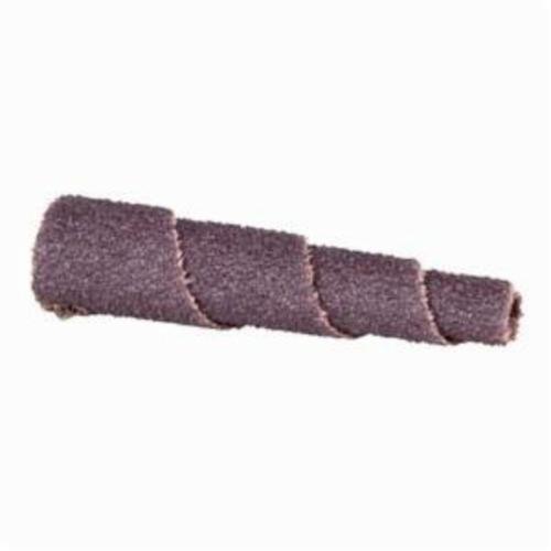 Merit® 08834181240 Full Tapered Coated Spiral Roll, 1 in Dia x 1-1/2 in OAL, 1/8 in Pilot Hole, 60 Grit, Aluminum Oxide Abrasive