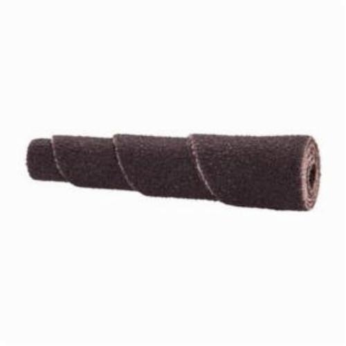 Merit® 08834181727 Full Tapered Coated Spiral Roll, 3/8 in Dia x 1-1/2 in OAL, 1/8 in Pilot Hole, 120 Grit, Aluminum Oxide Abrasive