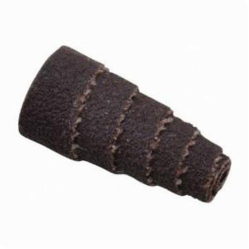 Merit® 08834181735 Full Tapered Coated Spiral Roll, 1/2 in Dia x 1 in OAL, 1/8 in Pilot Hole, 80 Grit, Aluminum Oxide Abrasive