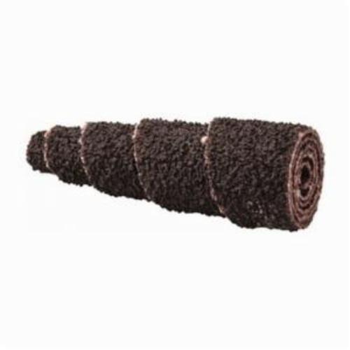 Merit® 08834181743 Full Tapered Coated Spiral Roll, 1/2 in Dia x 1-1/2 in OAL, 1/8 in Pilot Hole, 50 Grit, Aluminum Oxide Abrasive