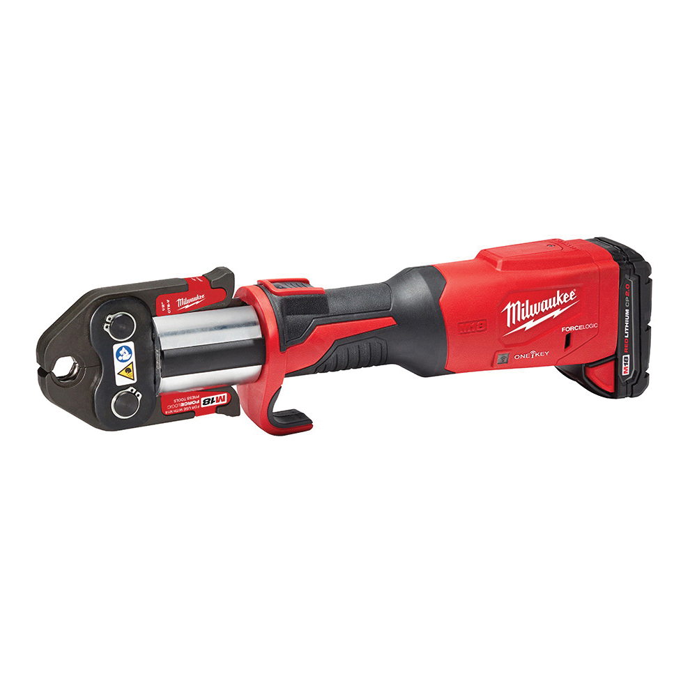 Milwaukee® 2922-22 M18™ FORCE LOGIC™ Press Tool With ONE-KEY™ 1/2 to 2 in CTS Jaws, 1/2 to 4 in Capacity, 18 V, M18™ REDLITHIUM™ CP2.0 Battery