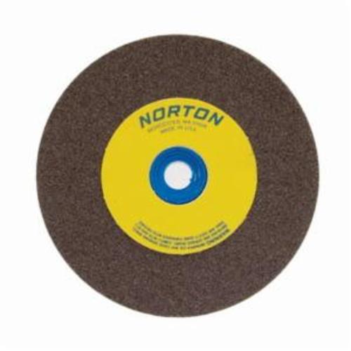 Norton® Gemini® 07660788202 57A Alundum® Straight Bench and Pedestal Grinding Wheel, 5 in Dia x 1/2 in THK, 1 in Center Hole, 60/80 Grit, Aluminum Oxide Abrasive