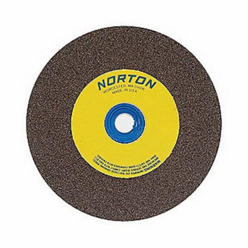 Norton® Gemini® 07660788235 57A Alundum® Straight Bench and Pedestal Grinding Wheel, 6 in Dia x 3/4 in THK, 1 in Center Hole, 100/120 Grit, Aluminum Oxide Abrasive